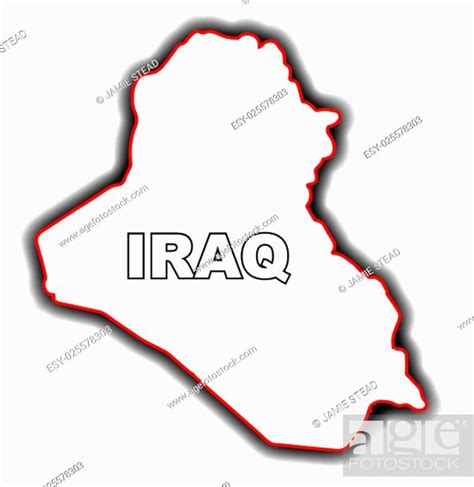 Outline map of the Arab League country of Iraq, Stock Photo, Picture ...