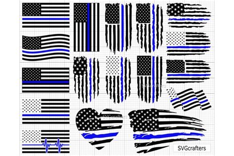 American Police Svg Png Blue Line Flag Svg Thin Blue Line