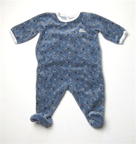 Pyjama Petit Bateau garçon 3 mois en velours Ocaz pour les kids