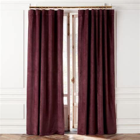 Modern Brown Velvet Window Curtain Panel 48x84 Reviews Cb2