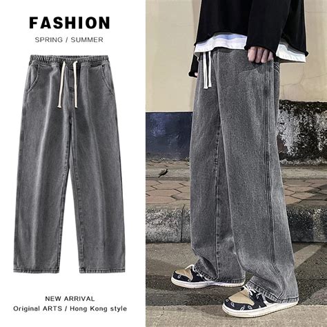 2023 Jeans Longgar Model Korea Baru Celana Panjang Lebar Baggy Lurus