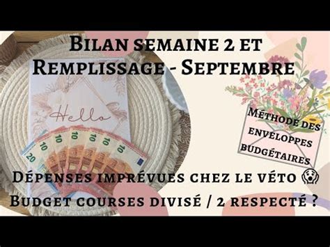 Budget Bilan Semaine Remplissage Semaine Septembre D Penses