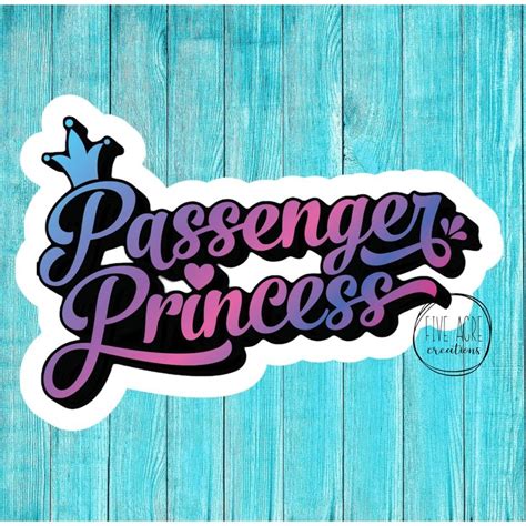 Passenger Princess Car Decal Waterproof Sticker Not Driving Colorful Decals Laptop Sticker Water