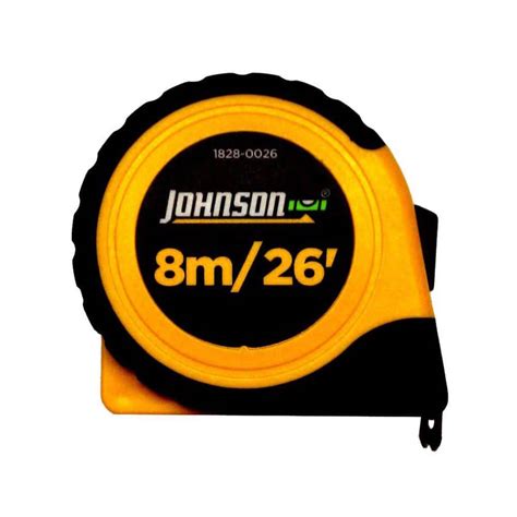 Johnson Level Tool Tape Measure 26 Long 1 Width Yellow Blade