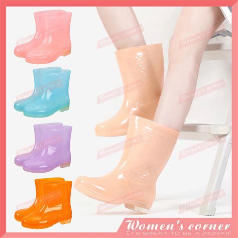 Candy Rain Boots Low Cut Rain Boots Bota For Ladies Rain Shoes Women