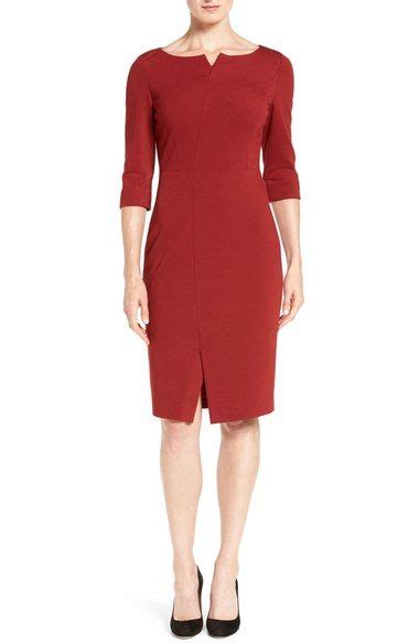 Classiques Entier® Italian Ponte Notch Detail Sheath Dress Nordstrom