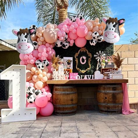 Kit De Arco De Guirnalda De Globos De Vaca Con Estampado De Vaca