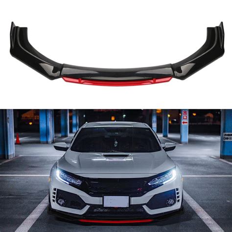 Buy Universal Front Bumper Lip Body Kit ABS Front Spoiler Black Glossy