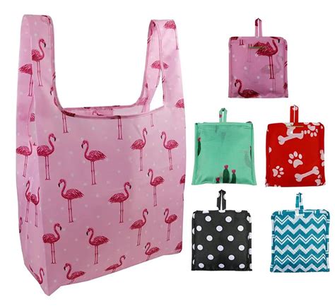 Eco Friendly Waterproof Nylon Folding Shopping Bags Creative Strawberry Pattern Fashion