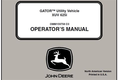 John Deere XUV 625i Gator Utility Vehicle Operator’s Manual