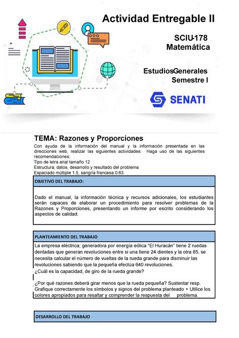 Entregable 2 Matematica TEMA Razones Y Proporciones Con Ayuda De La