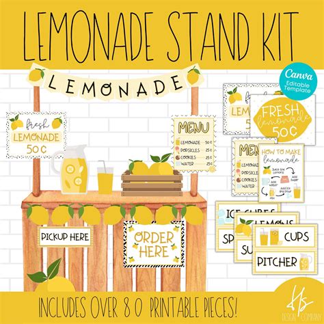 Printable Lemonade Stand Dramatic Play Kit Summer Activity Etsy Uk