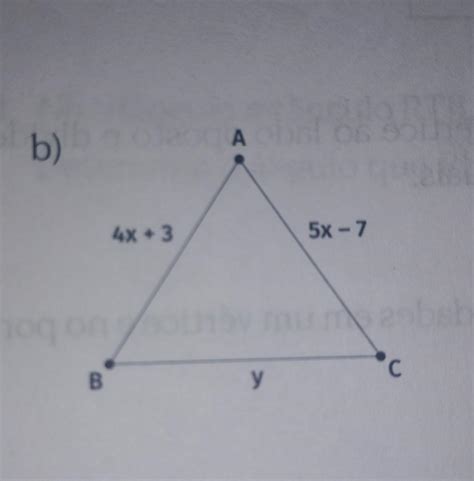 Naa Figura A Seguir O Triângulo Abc é Equilátero Determine Os Valores