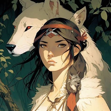 Princess Mononoke in the Art Style of Mamoru Hosoda