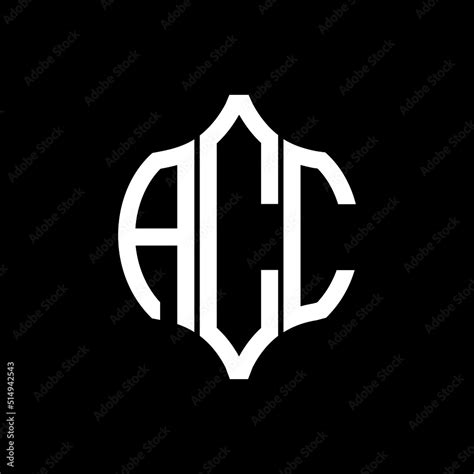 Acc Letter Logo Acc Best Black Background Vector Image Acc Monogram