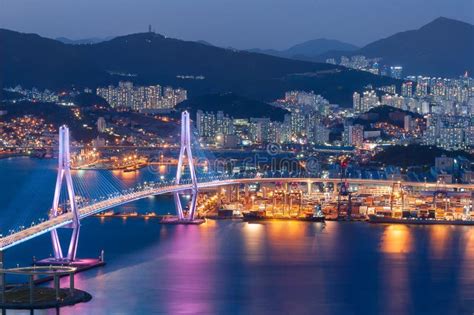 Night View Of Centum City Haeundae Busan South Kroea Asia Editorial