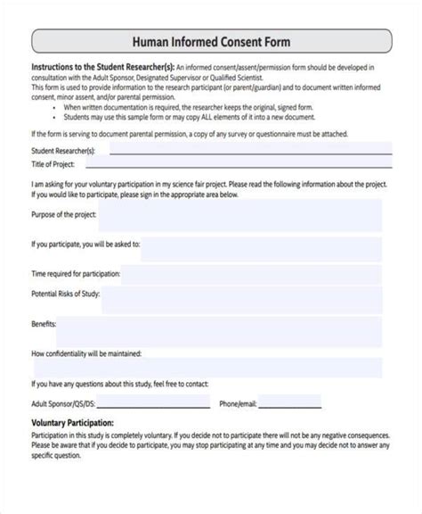 Free Consent Form Samples Pdf Ms Word Google Docs Excel