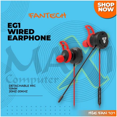 Jual Fantech Eg1 Detachable Microphone With Noise Canceling In Ear