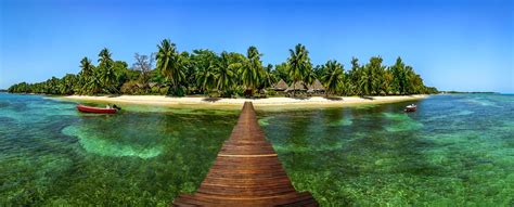 Land Plant Tropical Palm Trees Landscape Boat Blue Beach Sky