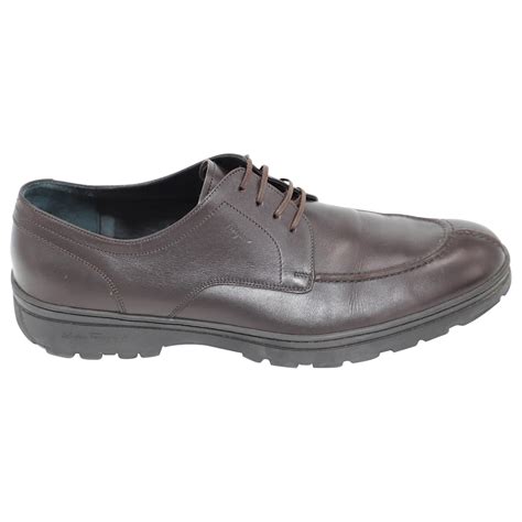 Salvatore Ferragamo Split Toe Lace Up Derby Shoes In Brown Leather Ref