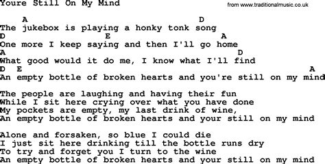 Youre Still On My Mind By George Jones Counrty Song Lyrics And Chords