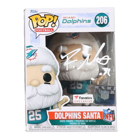 Raheem Mostert Signed Miami Dolphins Dolphins Santa Funko Pop