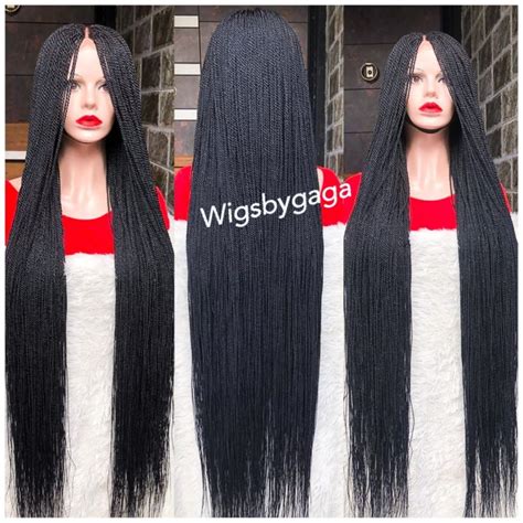 Jumbo Knotless Fiber Full Lace Wig Color 30 Quality Braided Wigs By Gaga