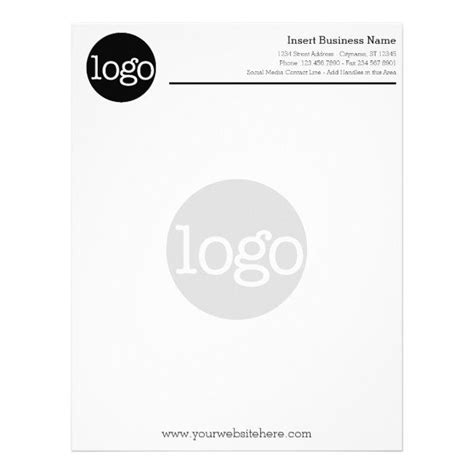 Basic Business Office Logo With Watermark Letterhead