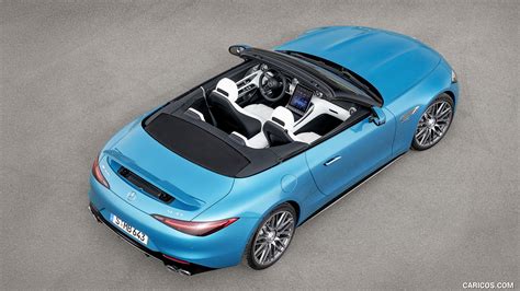 2023 Mercedes AMG SL 43 Color Hyperblue Metallic Top Caricos