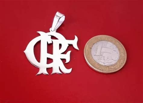 Pingente Crf Flamengo 3cm Em Prata Parcelamento Sem Juros