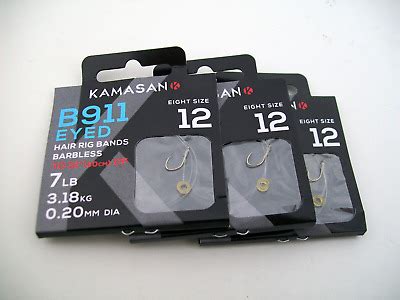 X B Eyed Barbless Bait Band Rigs Hooks To Nylon Size Perfect