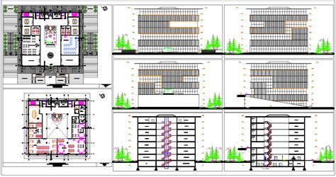 College Library Architecture Layout Design Autocad Drawing Download Cadbull