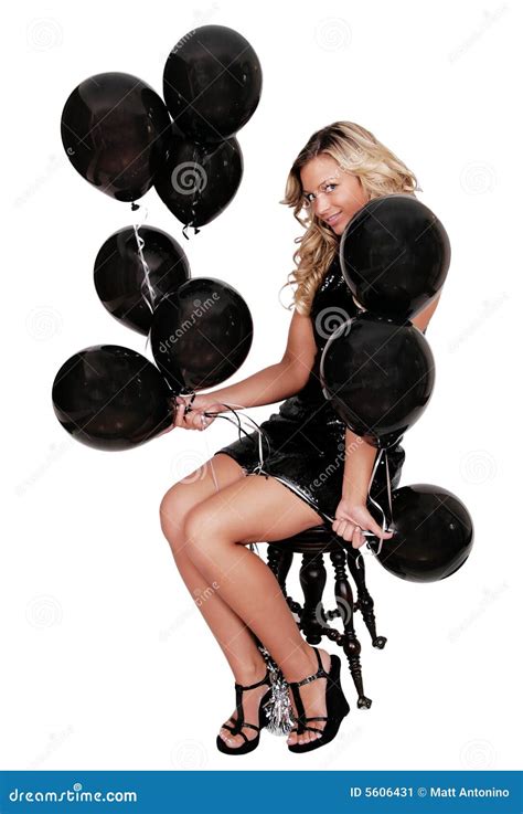 Woman And Balloons Stock Image Image Of Present Floating 5606431