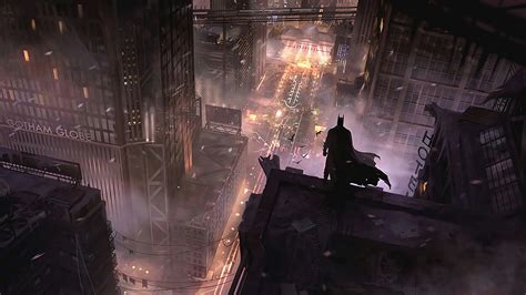 Batman Over Gotham Hd Wallpaper By Juhani Jokinen