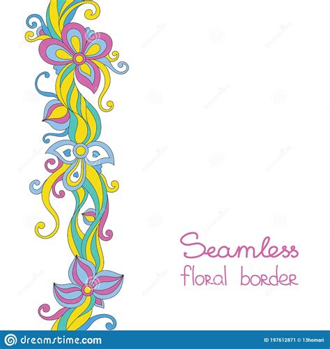 Seamless Floral Border Stock Illustration Illustration Of Background