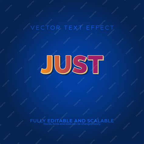 Premium Vector Just Word Text Effect Editable Card And Board Text Style