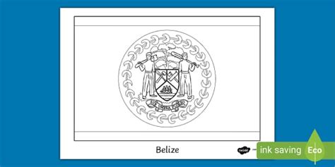 Free Belize Flag Colouring Sheet Twinkl