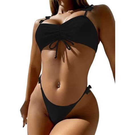 MAILLOT DE BAIN PCS SET BIKINI SET COULEUR DE COULEUR UNIQUE SHORES DE BAISON PLAINTÉ style