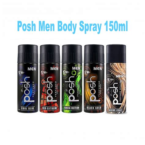 Jual Posh Men Body Spray Black Gold Cool Blue Red Extreme Green