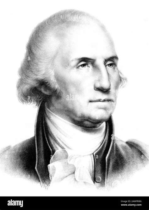 George Washington Portrait Painting Black And White Stock Photos