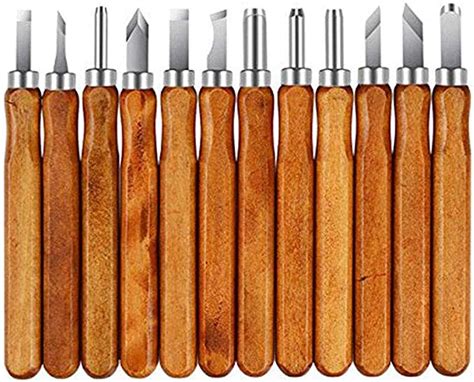 Wood Carving Knife Intsun 12 Set Sk2 Carbon Steel Wood