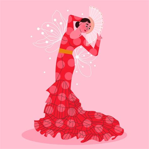 Ilustração de mulher de flamenco desenhada à mão Vetor Grátis