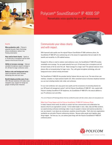 Polycom SoundStation Datasheet | Manualzz