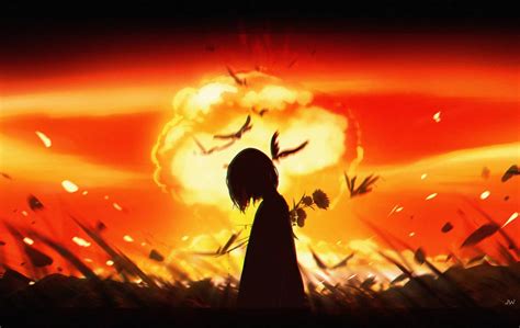 Fond Décran Anime Filles Anime Explosion Des Oiseaux Fleurs