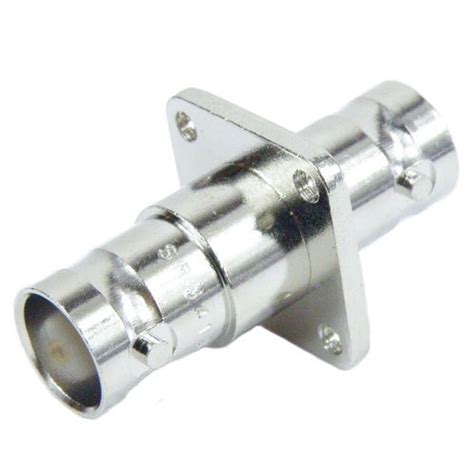 4 Hole Flange Bnc Female Jack To Bnc Female Jack Adapter Nickel Plated Brass Body 50 Ohm