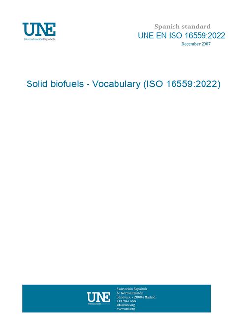 Une En Iso Solid Biofuels Vocabulary Iso