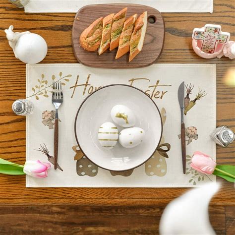 Platzset Ostern Tischsets für Esstisch 4er Set Osterhase Lollanda