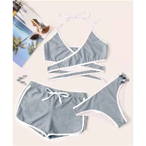 Summer Beach Sexy Swimsuit Terno Short Swim Suit Wear One Piece Bikini Rashguard Shopee