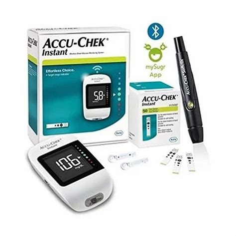 Mmol L Accu Chek Instant Glucometer With Test Strips Free