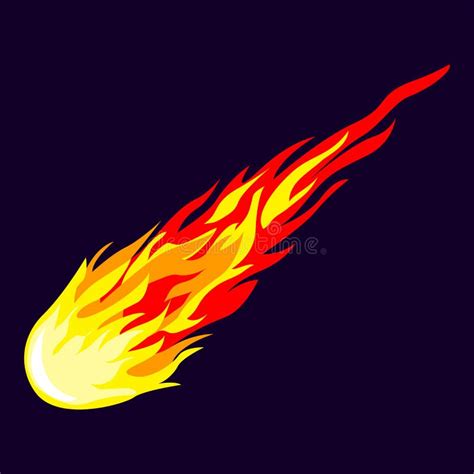 Flame Meteorite Icon Cartoon Style Stock Vector Illustration Of